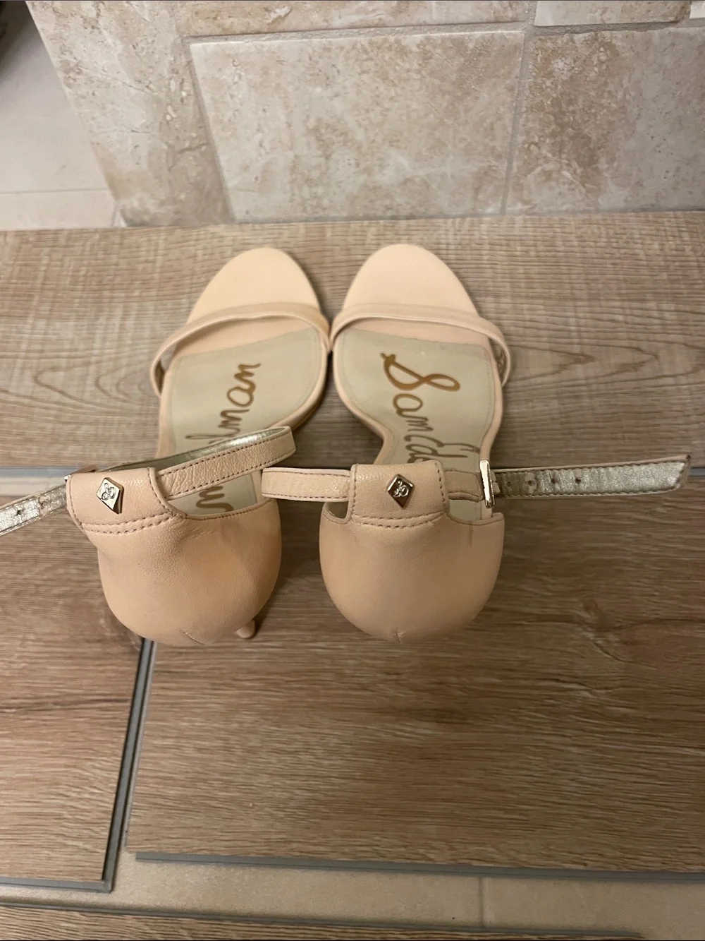 Sam Edelman Beige/Nude Ankle-Strap Heeled Sandals